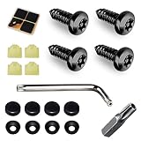 Irinidig 4 PCS Automotive Anti Theft Licence Plate Screws Combo Set, SS Rustproof Bolts Fasteners, Universal Torx Head Security Tamper Resistant Tapping License Plate Bolt, for Most Cars (Black)