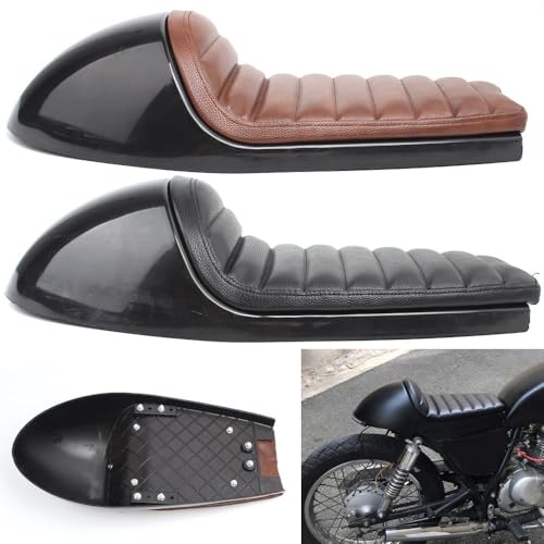 Selle Rétro Moto Anti Mal de Dos Coussin Pan Base Noir