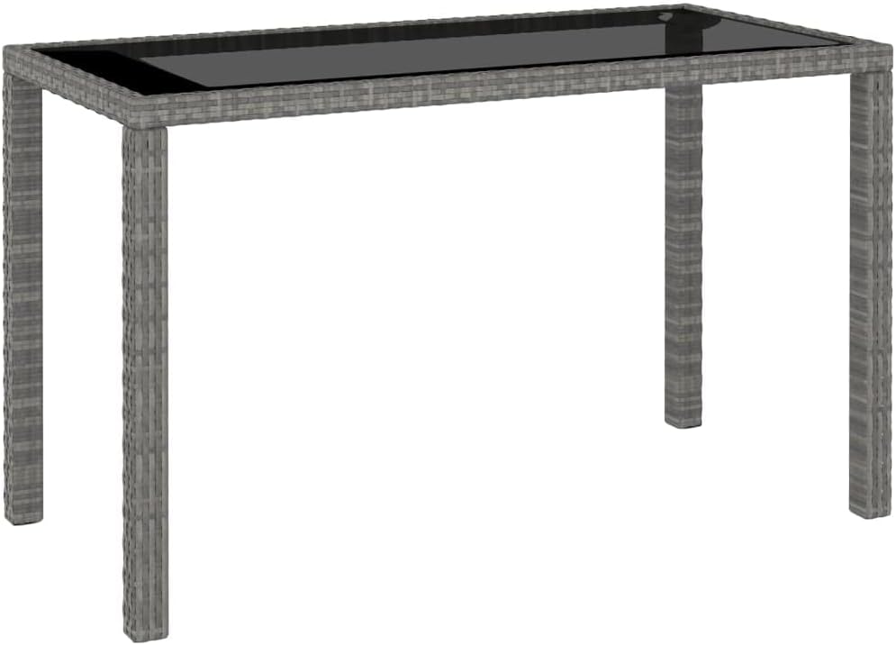 6 Piece Outdoor Dining Set with Cushions Poly Rattan Gray
