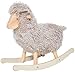 Labebe Oscilación de Madera Felpa Caballo Mecedora Animal Cordero Gris Columpio 1 año Juguete Regalo de cumpleaños para niños