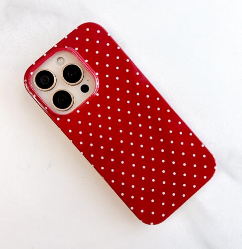 Qokey for iPhone 16 Pro Case Polka Dots - Glossy Wine Red, 6.3 Inch | White Dot Case, TPU Glossy, Cute Simple Aesthetics, Design for Girls Women, Lightweight Soft, Protective Fashionable Cover - image 6