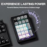 EPOMAKER EK21 VIA Gasket Numpad z baterią 1000 mAh, BT 5.0/2,4 GHz/przewodowy Hot-Swap Numpad z przyciskiem ze stopu aluminium, programowalny do Win / Mac / Gaming (przełącznik Wisteria V2)