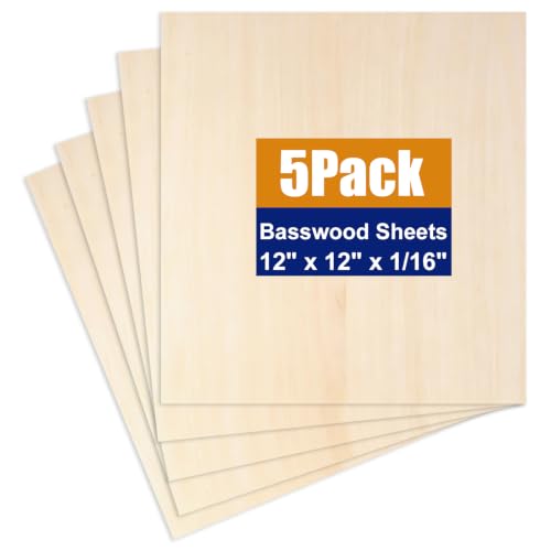 Qflrgon 1/16-inch Basswood Sheets for fine laser engraving patterns