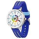 Kiddus Orologio Educativo per Bambino e Bambina dai 5 ai 10 Anni, Impermeabile 5ATM, Orologio Analogico Didattico per Imparare l'Ora, Movimento Giapponese