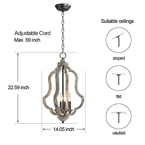 Wood Farmhouse Chandelier French Country Pendant Light Fixtures Rustic Pendant Lighting For Kitchen Island Dining Room Living Room Bedroom #TOP1
