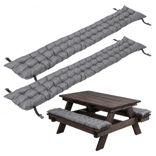 Lacebloma 2pcs Picnic Table Bench Cushions, 72 x 10 x 3 Inch Outdoor Bench Seat Cushions with Ties, Tufted Patio Bench Pads for Picnic Table, Garden, Porch, Patio and Backyard Seating