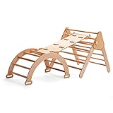 Daddy chef Triangle for Kids Toddlers Rock with ramp, Montessori Climber Ladder Slide, Learning Waldorf Climbing Toys, Arch Toy for Toddler Structure Rocking - Step 2 Climber for boy and Girl