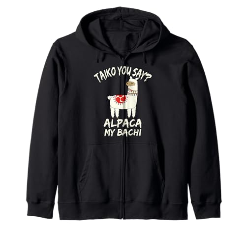 Amusant Taiko Alpaga LaMa Bachi Pun Cadeau Groupe d'exercices Sweat à Capuche