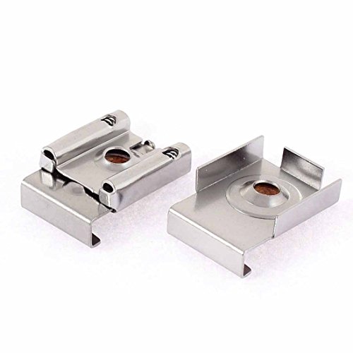 Image of uxcell Adjustable Wall Hanging Mount Mirror Clip Brackets 5 Sets