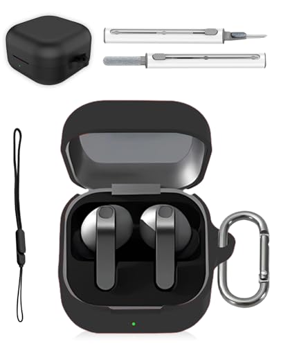 Samsung Galaxy Buds 4 Pro�p�P�[�X - �V���R���ی�J�o�[ �t���{�f�B�ی� ���h�~ �ϏՌ� �N���[�j���O�L�b�g&�X�g���b�v�t�� (�u���b�N)