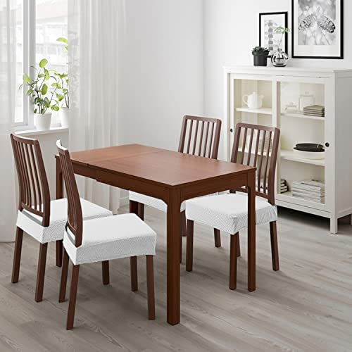 Housse de siège de chaise pour salle à manger jacquard blanc stretch imperméable