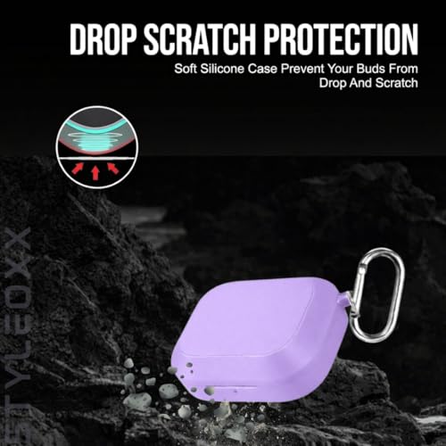 Image of Anvique Silicone Case Cover for Realme Buds Air 8, Dustproof and Shockproof Protection (Master Purple)