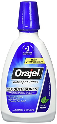 Orajel Antiseptic Mouth Sore Rinse 16 oz (Pack of 2)