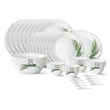Larah by Borosil Crescent Fluted Series Opalware Dinner Set