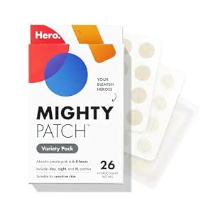 Mighty Patch Hero Cosmetics Variety Pack of Acne Pimple Patches, 26 Ct