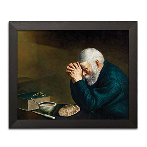Grace- Daily Bread Man Praying At Dinner Table; Religious Wall Decor; 1-20x16