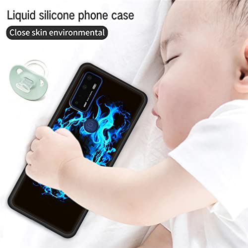 Rauedwdjs Case For Cricket Dream 5G, At&T Radiant Max 5G/Cricket Innovate 5G Soft Tpu Case, Slim Fit Anti Scratch Shock Absorption Protective Cover For Cricket Dream, Blue Burning Skull #TOP5