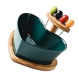 LAPYAPPE 1Satz Obstschale Herzform mit Gabeln Kreative Dessert und Salatschüssel für Partys und Täglichen Gebrauch Hochwertige Stilvolle