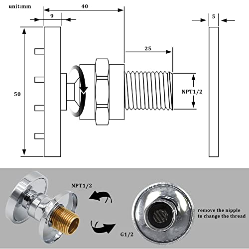 Homedec HDC-160331-4 2Inch Brass Shower Body Sprayer Jets Shower Head thumb #3
