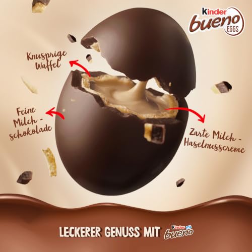 kinder Bueno Eggs – gefüllte Schokoladen-Eier mit Haselnusscreme – Vollmilchschokolade zu Weihnachten & Advent… – Ansicht 3
