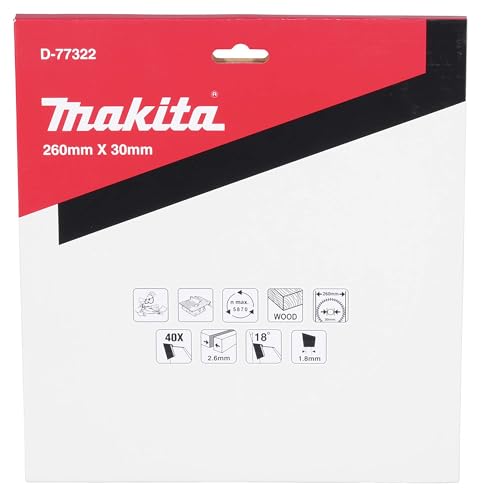Lame de scie Makita 260X2 6X30 0 mm Z40 18° - vue 3