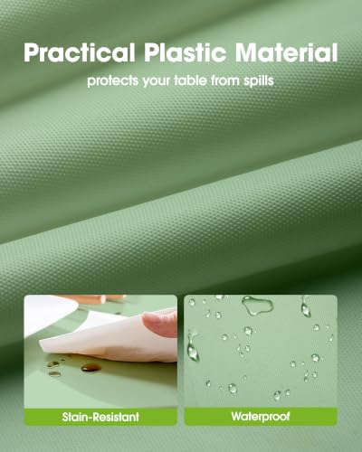 Image of Pureegg Plastic Table Cloth Disposable 54x108 Inch 20 Pack, Sage Green