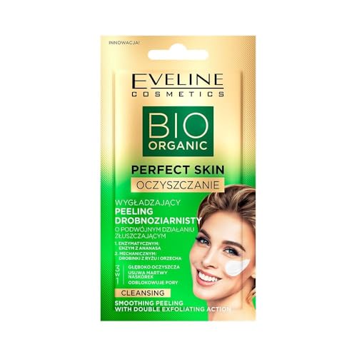 Eveline Cosmetics Perfect Skin Dual-Action Peeling Scrub - Enzymatisches & Mechanisches Peeling mit Reis- und Walnusspartikeln, Ananas-Detox und Olivenöl