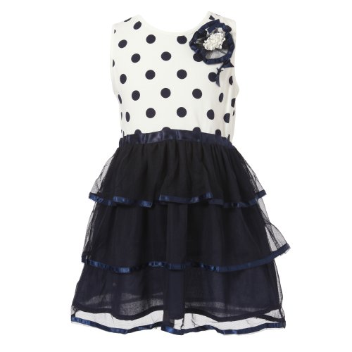 Richie House Little Girls' Polka Dot Dress With Layered Bottoms Rh1628-B-5/6 #TOP20