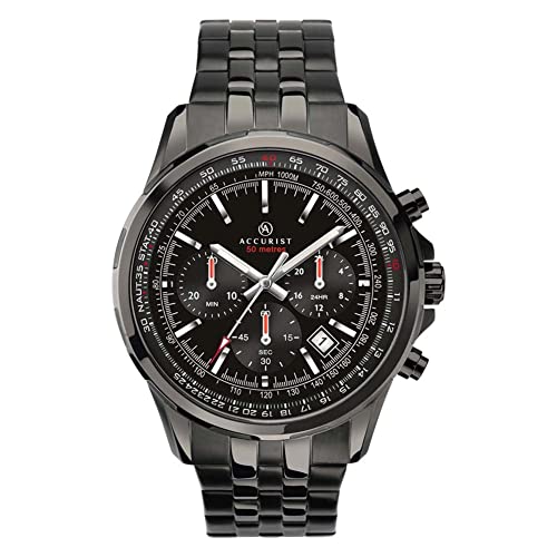 Image of Accurist Men's Black IP Stainless Steel Bracelet Watch