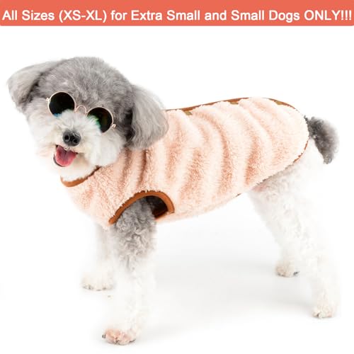 Zunea Fuzzy Hundepullover Mäntel für kleine Hunde, warmer Fleecepullover, Winterweste, Jacken mit D-Ring, niedlicher Bär, flauschig, Welpenkleidung, weich, ärmellos, kaltes Wetter, Haustierbekleidung