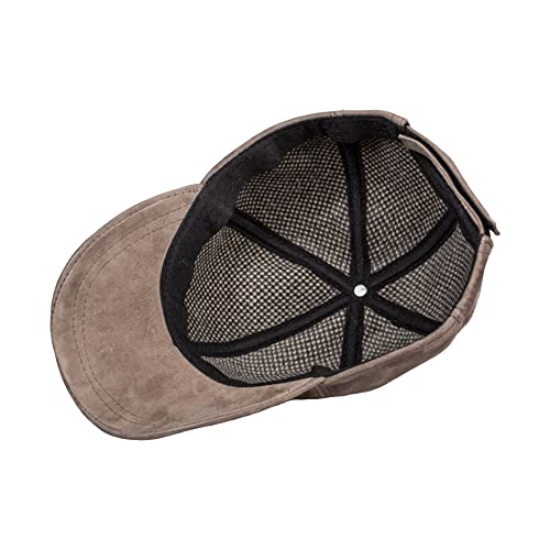Hatsquare Suede Leather Baseball Cap Adjustable Dad Plain Hat Stylish Classic For Women Men Unisex (Desert Sand) #TOP4