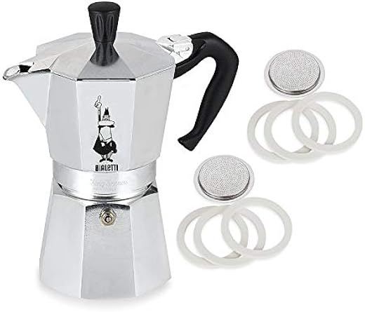 Bialetti Original 6-Cup Moka Express Stovetop Espresso Maker | Silver, 300 ml, Fast Brewing, Heat Diffusing Design