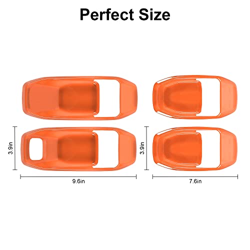 CheroCar for Jeep JL Inner Door Handle Bowl Cover Trim for Jeep Wrangler JL JLU 2018-2026 for Gladiator JT 2020-2026,4Pcs ABS Orange Interior Door Handle Protector Decoration Accessories by CheroCar - Used condition - Image 3