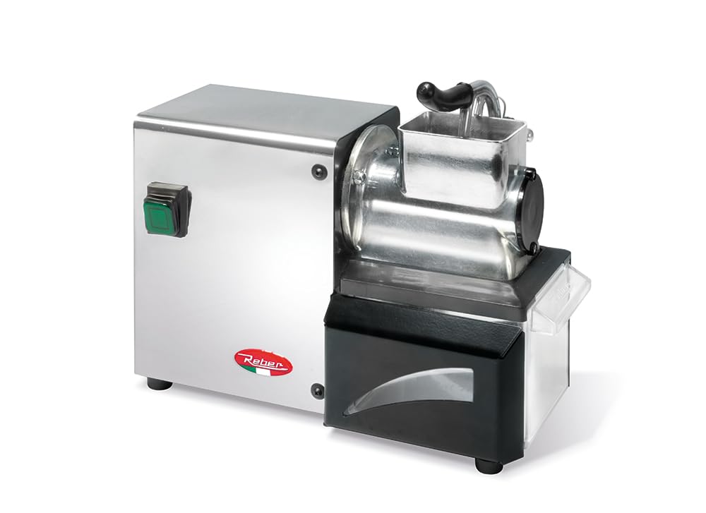 Reber N.3 10053N Grattugia Elettrica, Alluminio e Acciaio, 200W, Nero/​Grigio