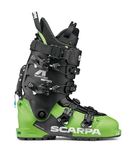 SCARPA Herren 4-Quattro Pro 130+ Flex Freeride Alpine Touring Hybrid Skischuhe mit GripWalk für Backcountry & Downhill Skifahren - Grün