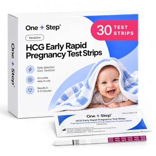 One Step Pregnancy Test, 30 Early Detection Pregnancy Tests | 99.8% Accuracy Pregnancy Test Strips, Test Up To 6 Days Early, Wide Width 10mIU Pregnancy Test, Easy at Home Pregnancy Test
