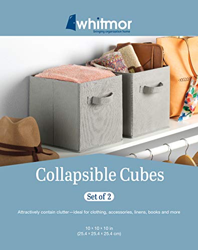Whitmor, Gray, Collapsible Cubes, Set Of 2 #TOP2