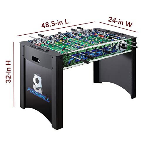 Hathaway Playoff 4’ Foosball Table, Soccer Game For Kids And Adults With Ergonomic Handles, Analog Scoring And Leg Levelers, Black/Green, 4-Feet #TOP2