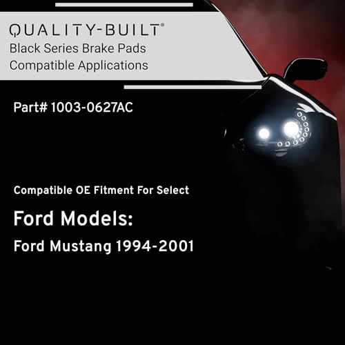 Image of QUALITY-BUILT Rear Ceramic Brake Pads, Black Series 1003-0627AC, Compatible with 1994-2001 Ford Mustang
