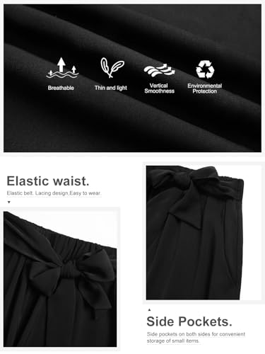 QIANXIZHAN Women's Wide Leg Pants, High Waisted Palazzo Pants Dressy Summer Flowy Casual Lounge Work Dress Pants Trousers WL4