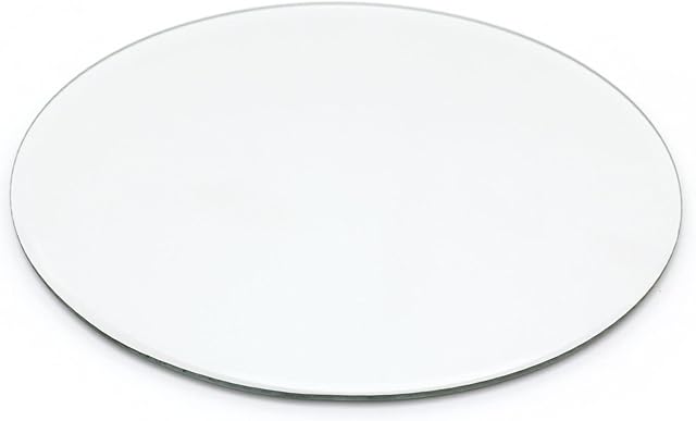 20cm Round Glass Coaster Decorative | Mirror Glass Display Candle Plate | Mirrored Candle Tray Vanity Perfume Tray