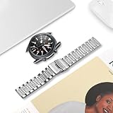DEALELE Pasek kompatybilny z Samsung Galaxy Watch 46 mm / Galaxy 3 45 mm / Gear S3, 22 mm 15-rzędowy metalowy pasek zastępczy ze stali nierdzewnej do Huawei Watch 4 / 4 Pro / 3 Pro / GT4 46 mm