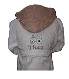 Kinder Bademantel PERSONALISIERT Traktor mit Namen 140/152