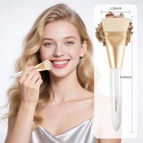 DUcare Contour Brush, Flat Top & Oval Head Face Contouring Brush For Blending & Buffing, Multi-Purpose Face Makeup Brushes for Liquid Foundation/Cream/Facial Mask — view 2