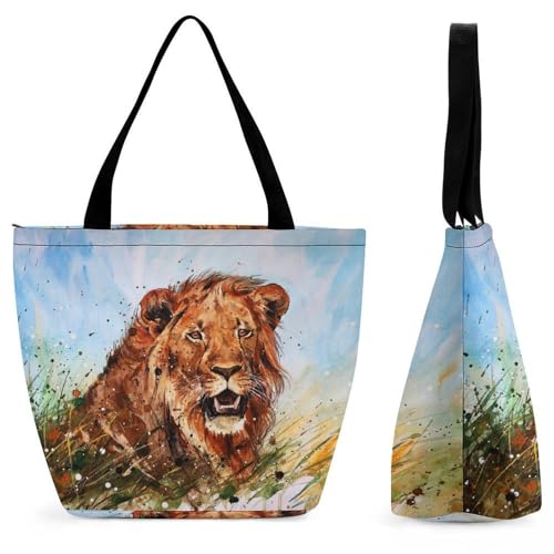 Sac à bandoulière lion pour femme une œuvre d'art portable