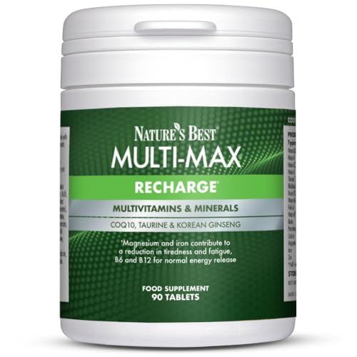Nature's Best Multi-Max Recharge Multivitamin - with Vitamin B, C and Zinc - Energy & Immune Support - UK Made - 90 Tablets (1 Month's Supply)