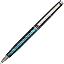 Lanier Turquoise 4G Ballpoint Pen - White Accents and Shiny Chrome Ring & Parts with Medium Tip 0.7mm Cross Style Refill