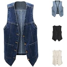 Denim Vest Top For Women Stretchy Plus Size Cropped Sleeveless Jean Vest Summer Y2k Casual Denim Western Vests