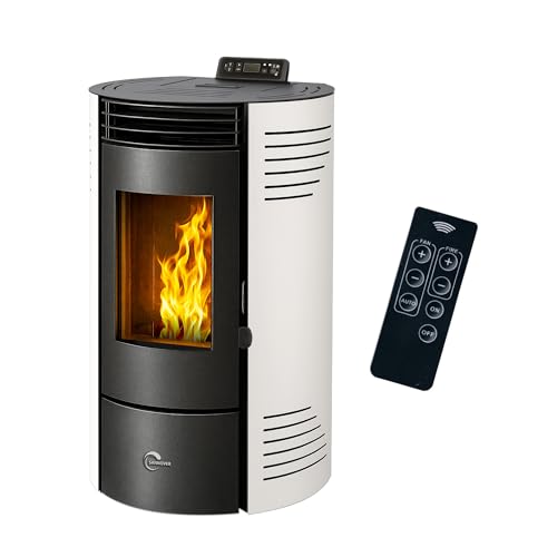 Stufa a pellet impermeabile Azora 11,6 kW Bianco Sannover