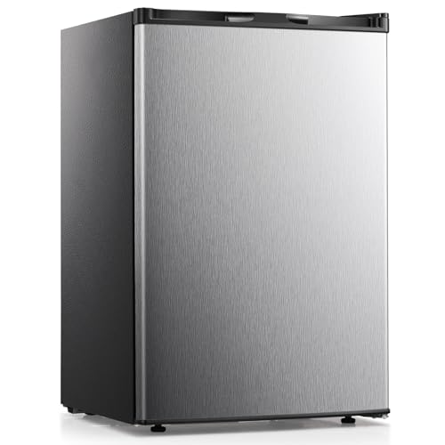 COWSAR Small Mini Freezer, 3.0 Cu.Ft Upright Freezer, Compact Standing Deep Freezer with Adjustable Thermostat, Removable Shelves & Reversible Door, Fast Cooling for Home, Office, Garage, Dorm, Silver